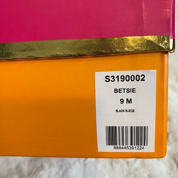 Kate Spade New York Size 9 Betsie Black Fringe Suede Ankle Booties Gold Zipper - Picture 6 of 16